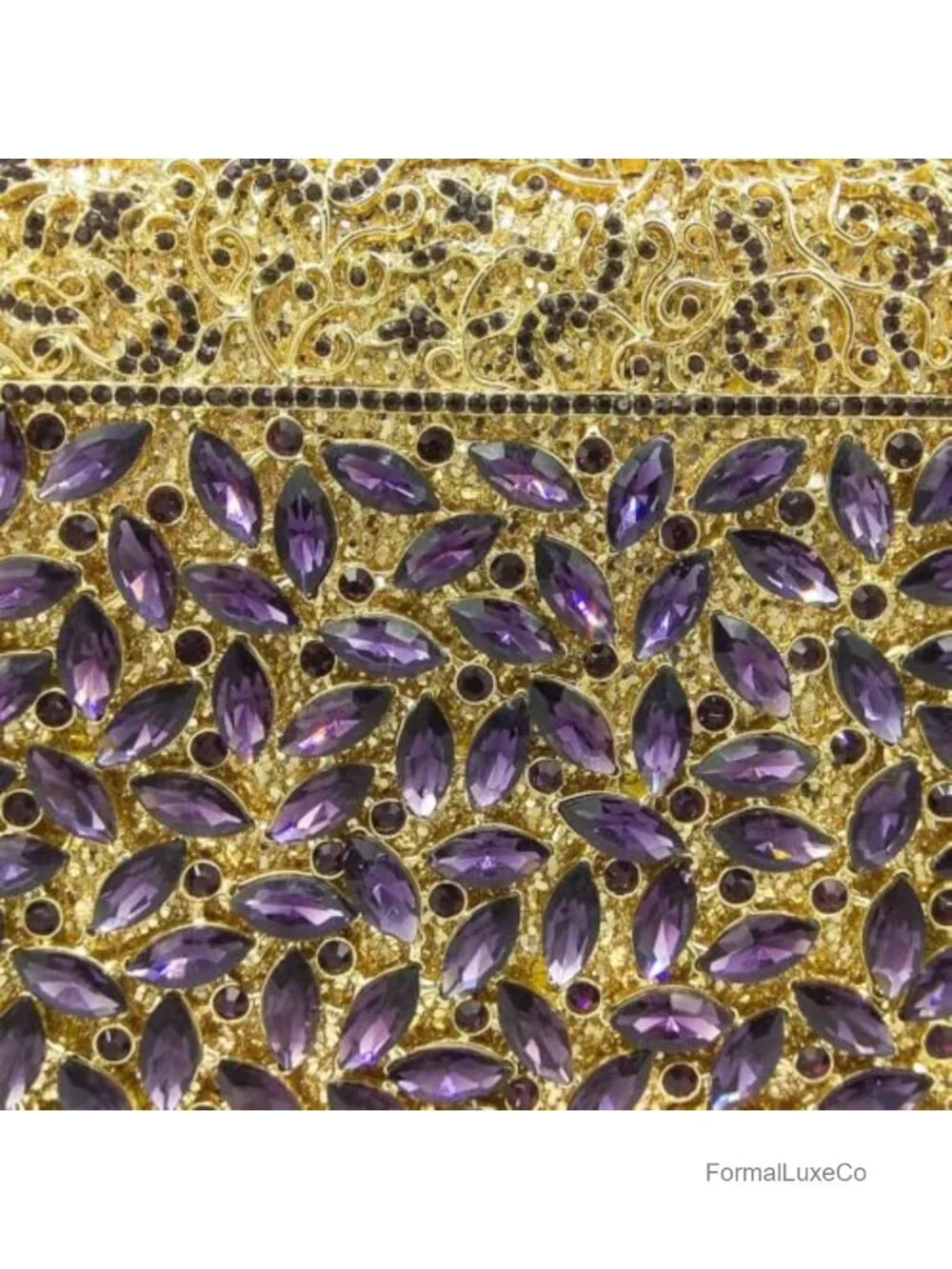 Rhinestone Crystal Clutch Purse with Detachable Chain Straps